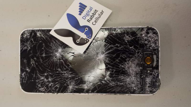 White iPhone 5C Dropped off Car Roof iPhone 5C dropped from car roof