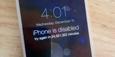 iPhone disabled try again